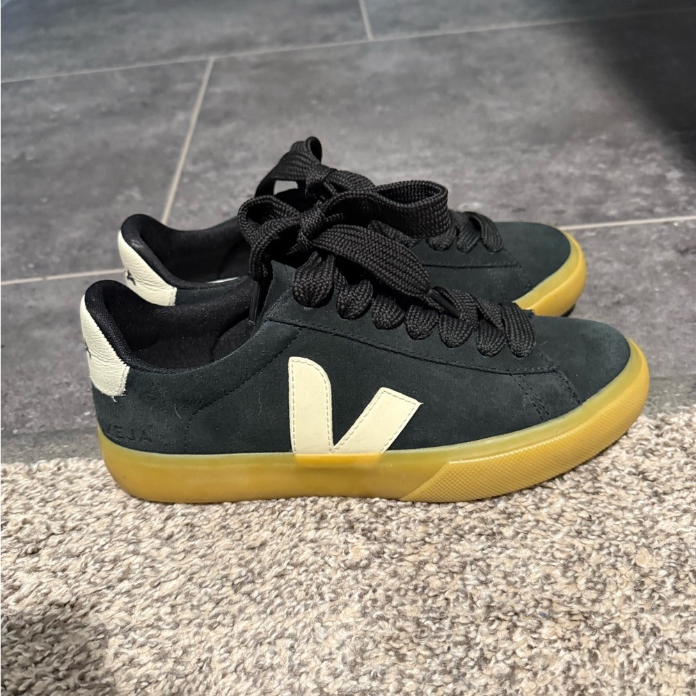 Veja Black and Cream Sneakers